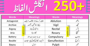 250+ Vocabulary Words List With Urdu Meanings