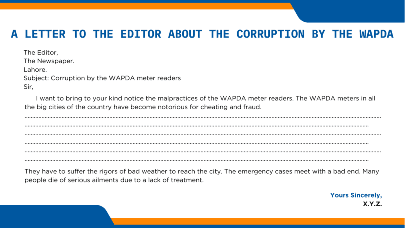 A Letter To The Editor About The Corruption By The WAPDA