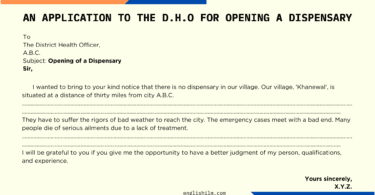 An Application To The D.H.O For Opening A Dispensary In Your Area