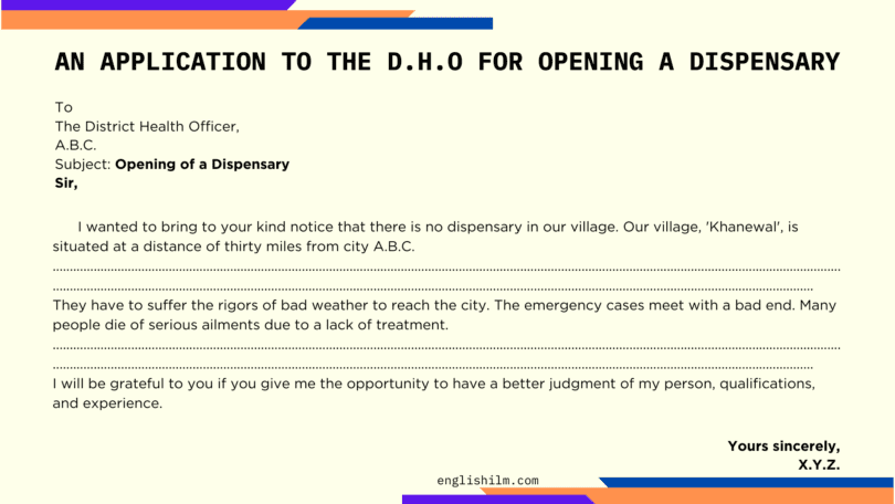 An Application To The D.H.O For Opening A Dispensary In Your Area