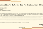 An Application To G.M. Sui Gas For Installation Of Gas | Method