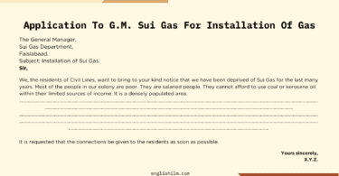 An Application To G.M. Sui Gas For Installation Of Gas | Method