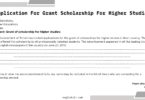 An Application For Grant Scholarship For Higher Studies | Method