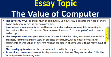 Essay Writing On The Value of Computer | Essay On Science