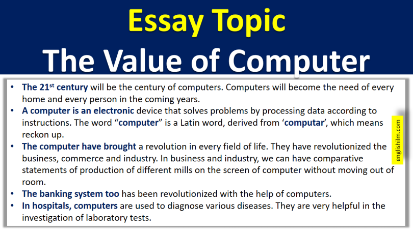 Essay Writing On The Value of Computer | Essay On Science