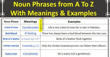 300+ Noun Phrases From A To Z With Meanings and Examples