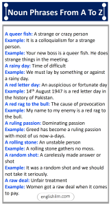 300+ Noun Phrases From A To Z With Meanings And Examples