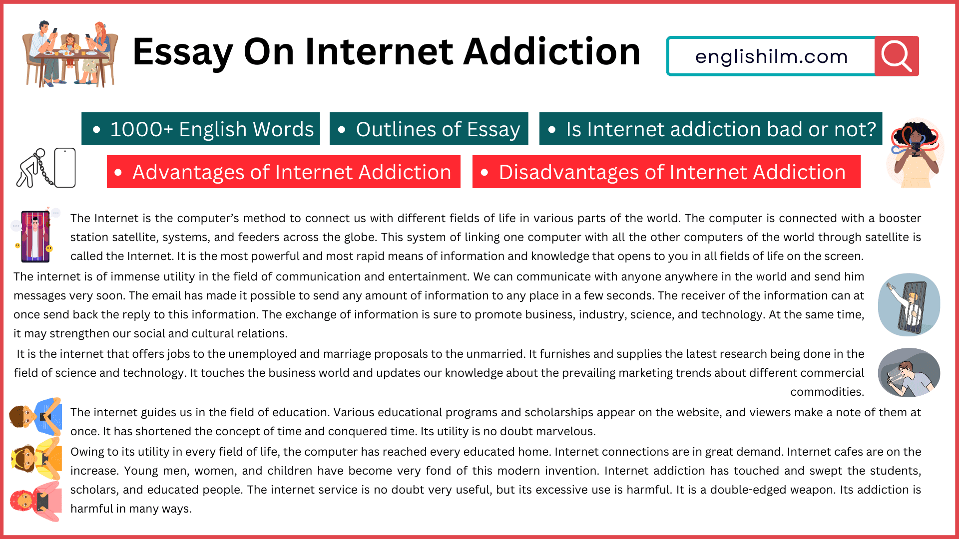 Complete Essay On Internet Addiction in 1000+ Words