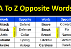 500+ A To Z Opposite Words List In English | Opposite Words