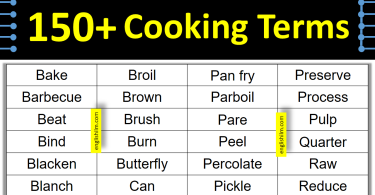 A To Z Cooking Terms and Techniques Vocabulary In English