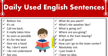 Daily Used English Sentences | Short Sentences In English