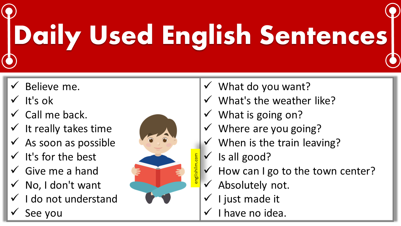 Daily Used English Sentences | Short Sentences In English