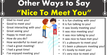 Other Ways To Say "Nice To Meet You" In English | 30 Ways