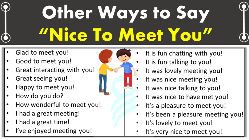 Other Ways To Say "Nice To Meet You" In English | 30 Ways