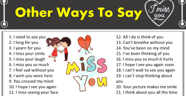 Other Ways To Say "I Miss You" In English | 45 Ways