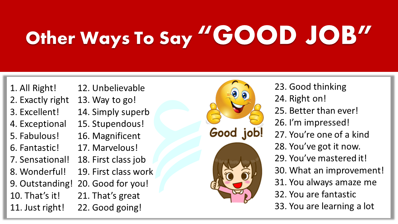 100 Ways To Say GOOD JOB In English Good Job Synonym Englishilm