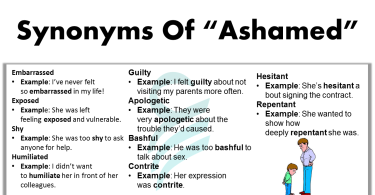 80+ Another Words For “Ashamed” In English | Synonyms