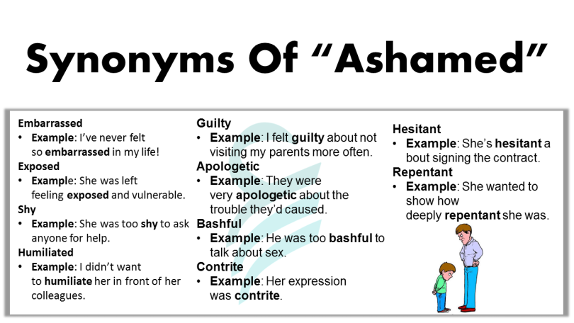 80+ Another Words For “Ashamed” In English | Synonyms