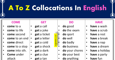 Collocations From A To Z With Useful Examples In English