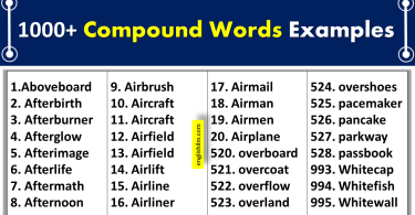 Compound Words List With 1000+ Examples In English