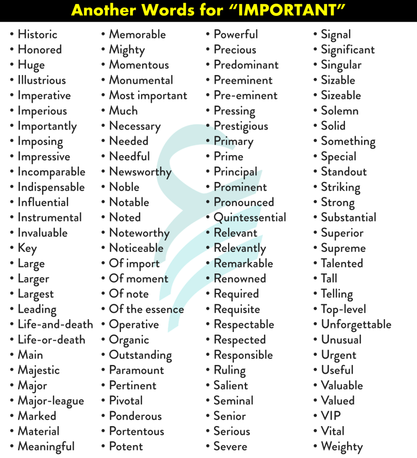 other words for important paper