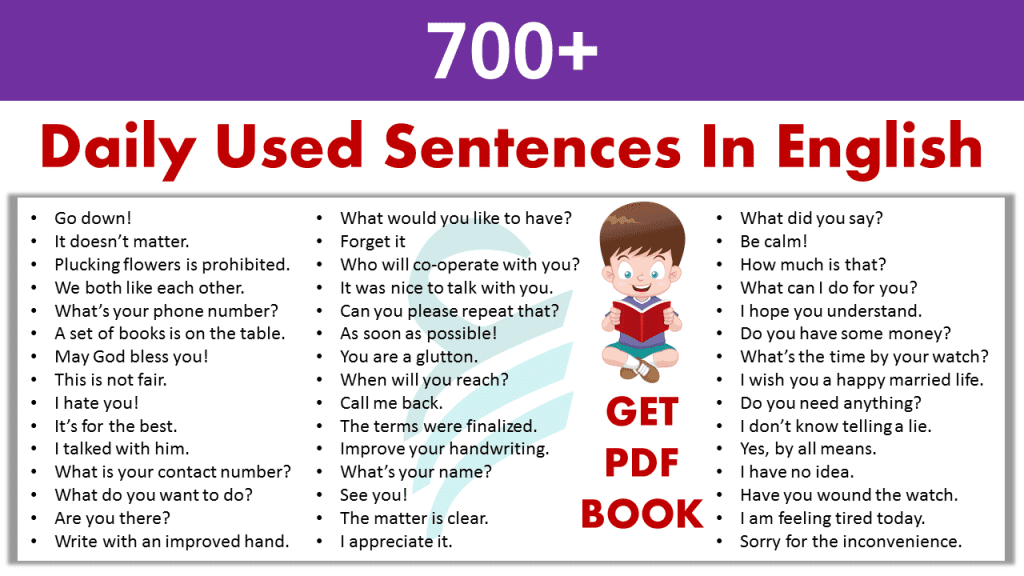 700+ Daily Used Sentences In English | Download PDF