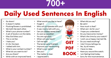 700+ Daily Used Sentences In English | Download PDF