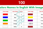 100 Colors Names In English | A To Z Colors Names List