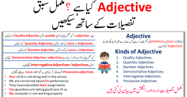 Adjective Definition, Kinds of Adjectives In English and Urdu Examples