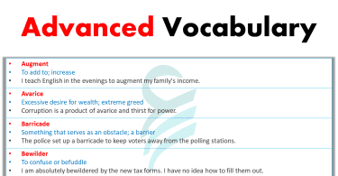 Advanced Vocabulary Words List With Meanings and Examples List 1