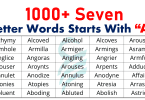 Seven (7) Letter Words Starts With "A" In English | PDF Book