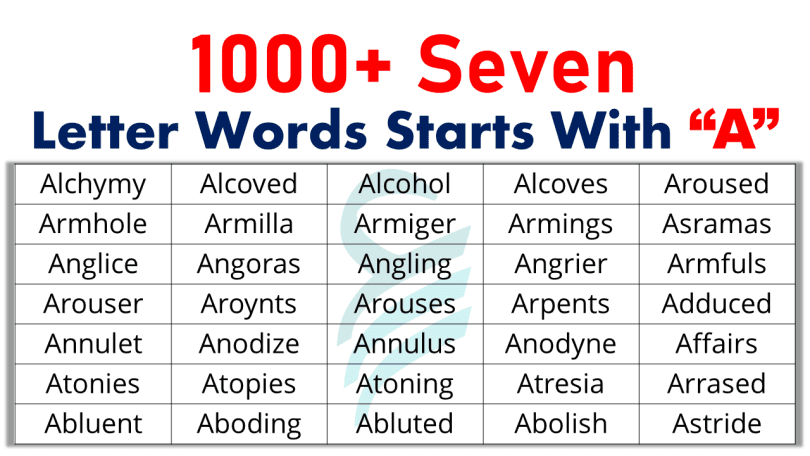 Seven (7) Letter Words Starts With "A" In English | PDF Book