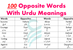 100 Opposite Words List With Urdu Meanings | Antonyms