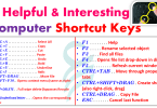 Very Helpful and Interesting Computer's Shortcut Keys