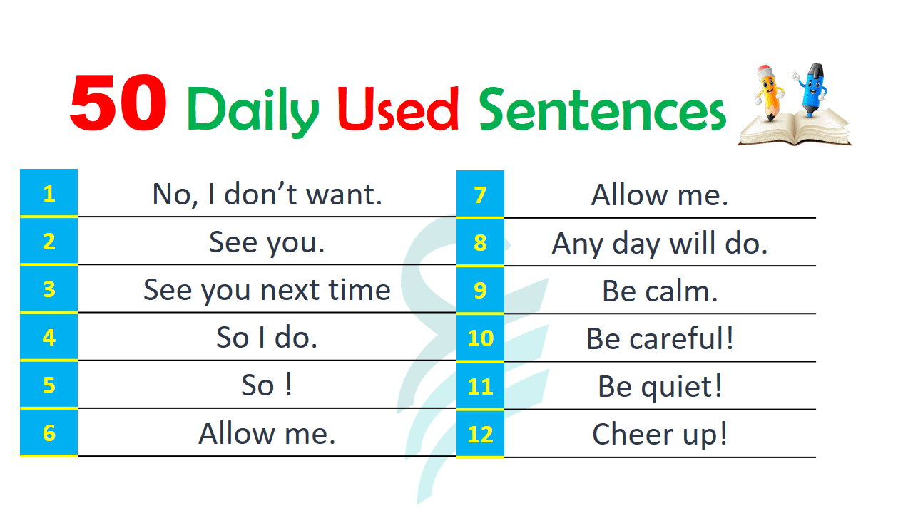 50 Daily Used Sentences In English | Daily Used