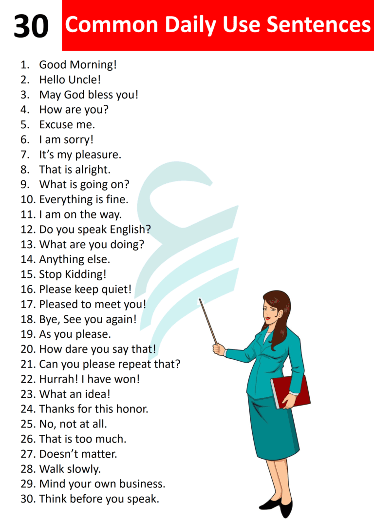 30 Commonly Used English Sentences for Daily Conversation