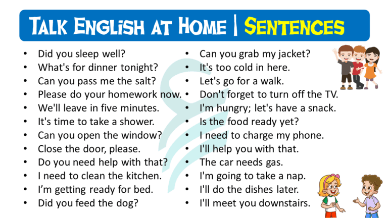 Daily Used English Sentences at Home | Talk English at Home