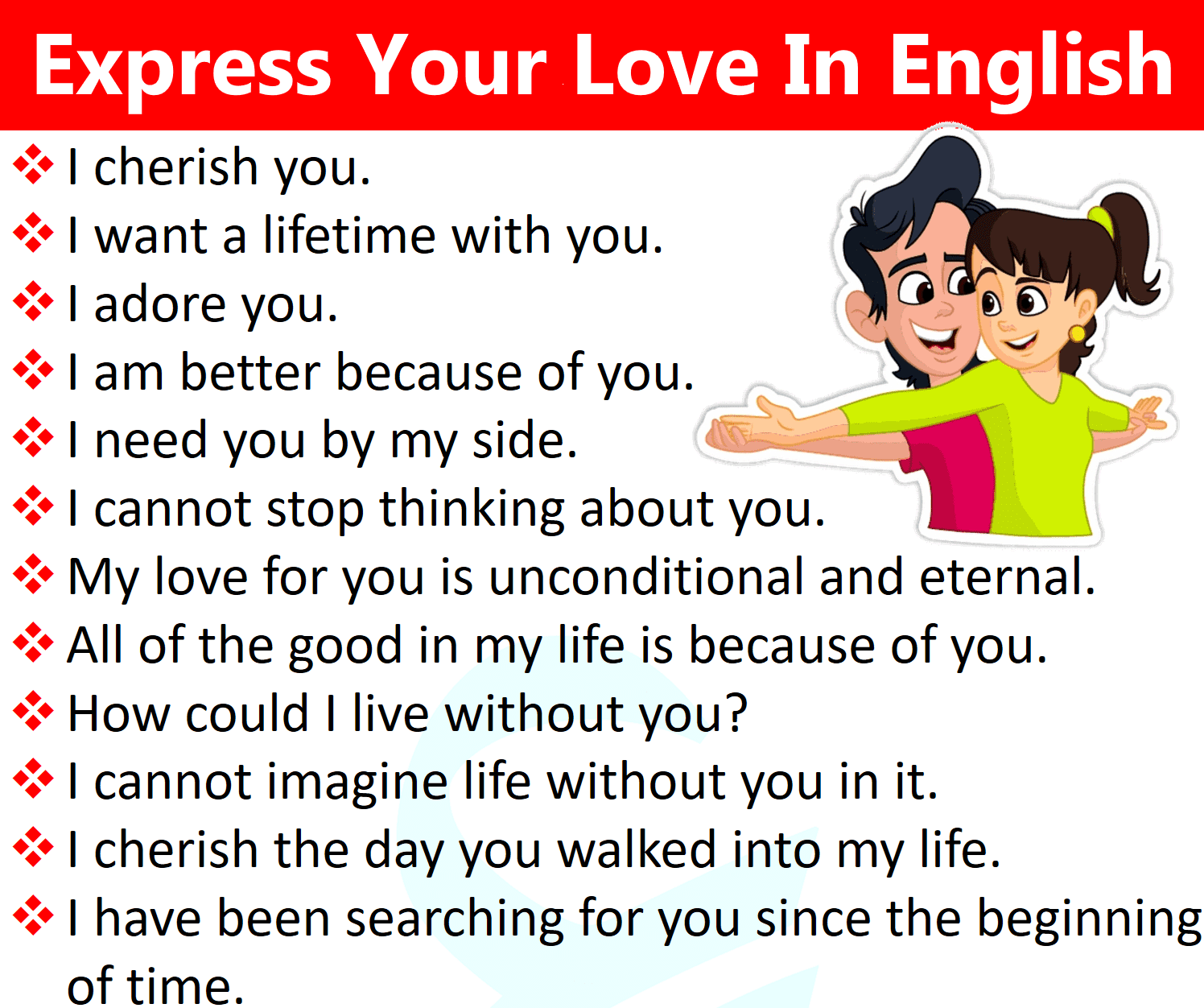 Express Your Love in English | Other Ways To Say "I LOVE YOU"