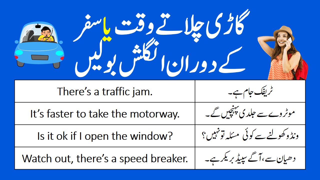 Driving or Traveling Related English To Urdu Sentences | PDF