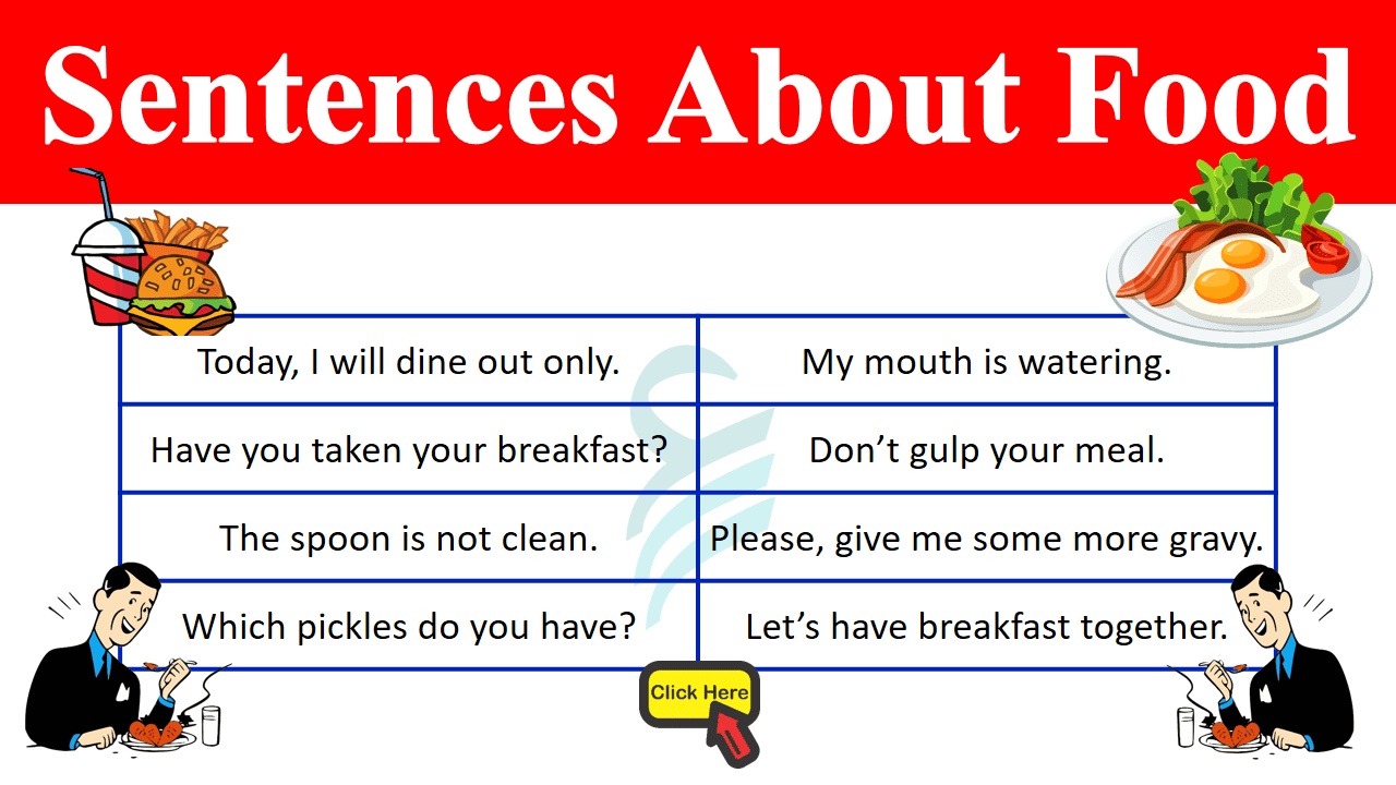 English Sentences About Food | 50 Sentences In English