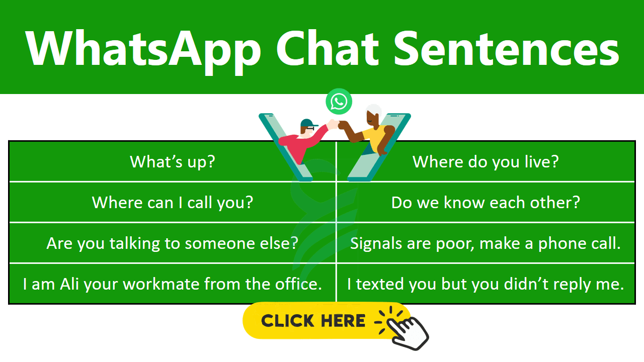 WhatsApp Conversation Sentences | 50+ Sentences In English