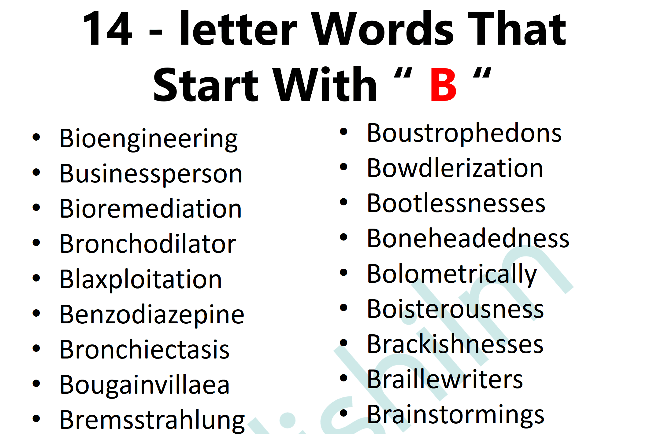 14 - Letter Words Start with " B " | Words Start with " B "