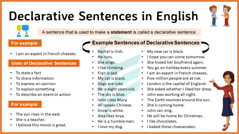 Declarative Sentence: Definition with 150 Example Sentences