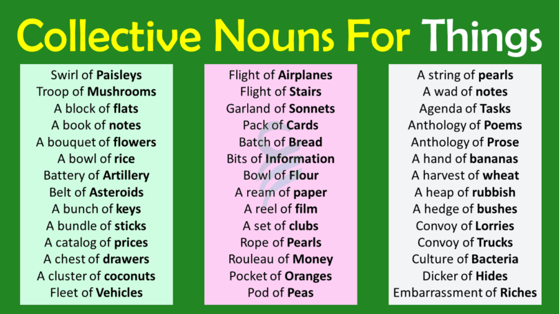 Collective Nouns For Things In English | Collective Nouns