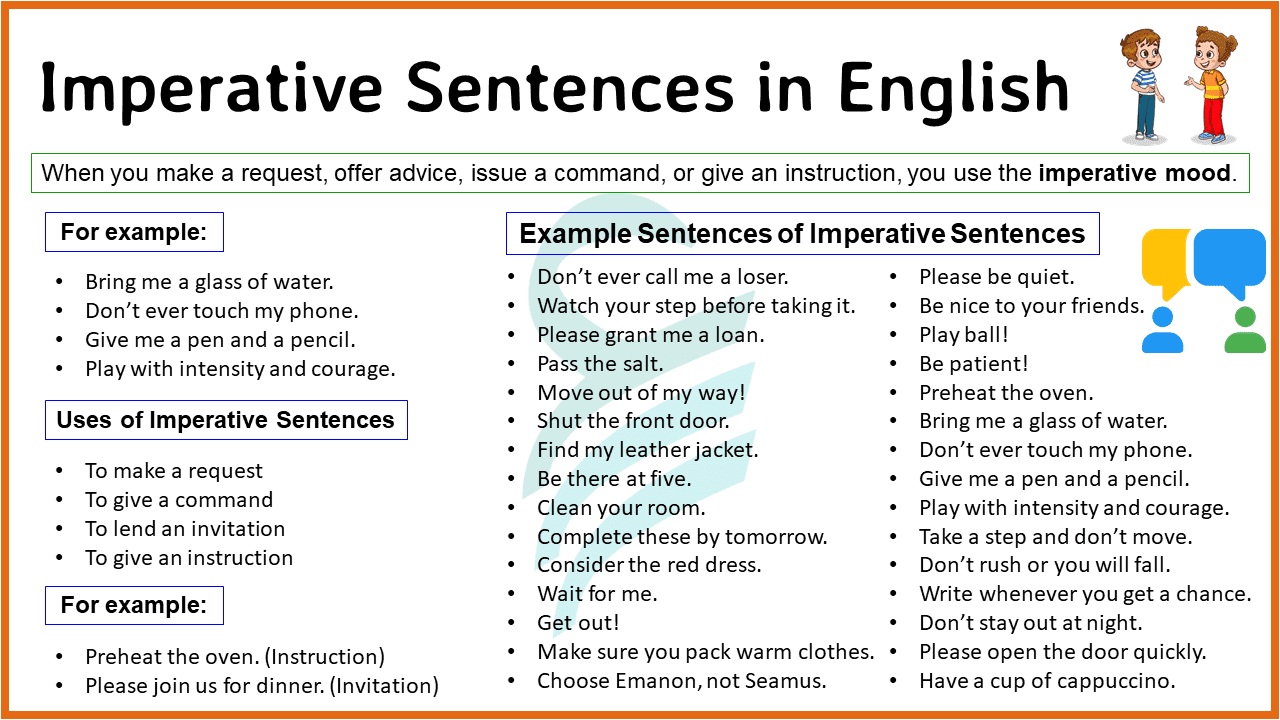 Imperative Sentences: Definition with 180+ Example Sentences