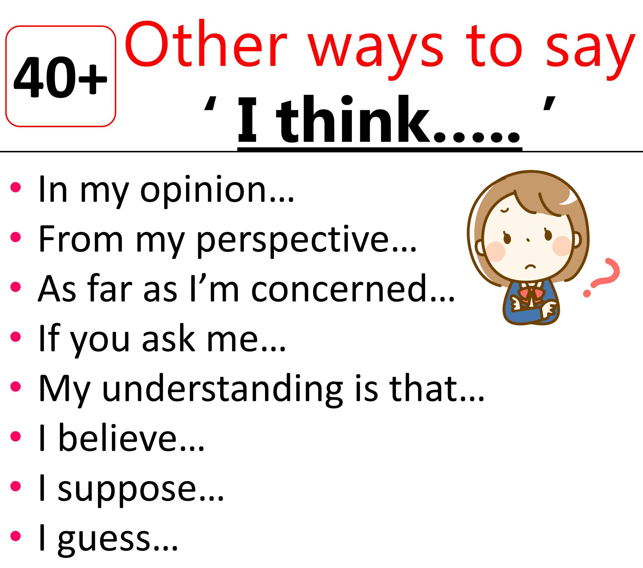 40+ Very Creative Ways to Say "I Think" | Other words for "I think"