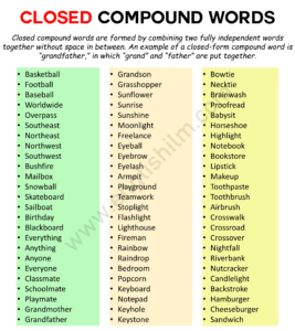 Types of Compound Words | 1000+ Compound Words Examples