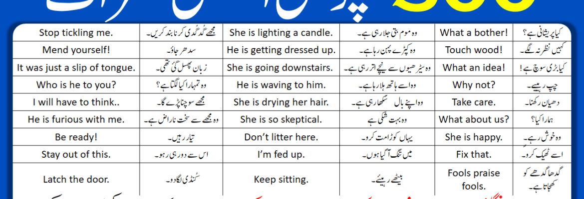 500 English Sentences with Urdu/Hindi Translation | PDF