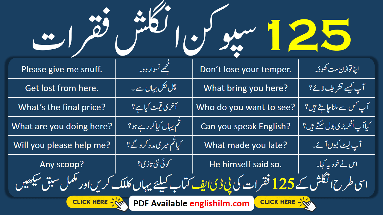 125 Very Important Sentences for Spoken English | PDF