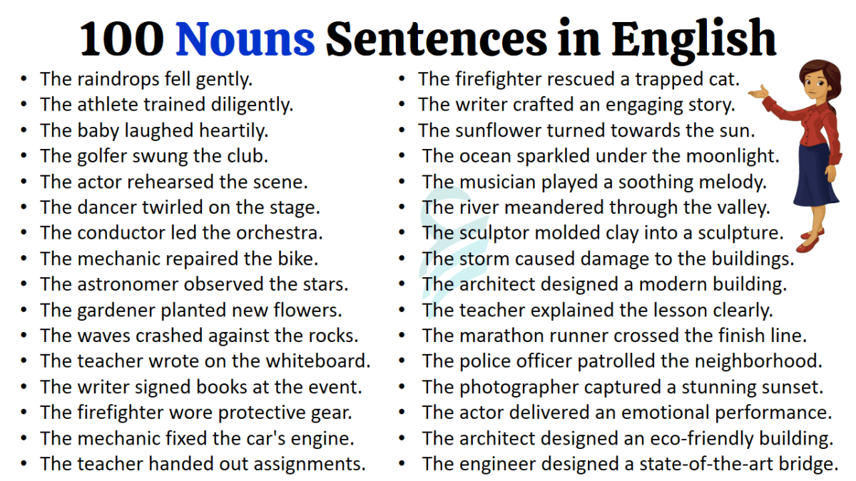 100 Examples of Nouns Sentences in English | Nouns Sentences • Englishilm